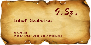Inhof Szabolcs névjegykártya