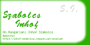 szabolcs inhof business card